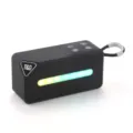 Tragbarer Mini Bluetooth Lautsprecher mit bunten LED Lichtern, TWS Sound und praktischer Schlaufe. - Schwarz