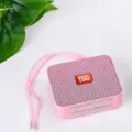 Rosa tragbarer kabelloser Bluetooth-Lautsprecher mit Tragegurt, kompaktes Mini-Stereo-Audiogerät. - Rosa