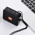 Tragbarer kabelloser Bluetooth Mini-Lautsprecher mit tiefem Bass und Trageband - Schwarz