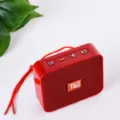 Tragbarer kabelloser Mini-Bluetooth-Lautsprecher mit Trageband und tiefem Bass-Stereosystem - Rot