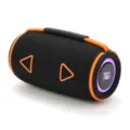 Tragbarer kabelloser Bluetooth-Lautsprecher mit RGB-Lichtern und Outdoor-Zylinder-Design. - Schwarz