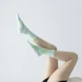 Κάλτσες γιόγκα tie-dye πέντε δαχτύλων για γυναίκες, αντιολισθητικές για πιλάτες. - Ένα μέγεθος / ανοιχτό πράσινο