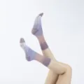 Gegradueerde antislip yogasokken voor dames, schattige pilates sokken met noppen. - Eén maat / Dromerig paars