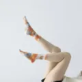 Γυναικείες κάλτσες γιόγκα tie-dye αντιολισθητικές πέντε δάχτυλα αναπνεύσιμες πιλάτες - Ένα μέγεθος / Μπλε-πορτοκαλί
