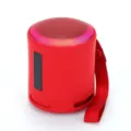 Tragbarer kabelloser Bluetooth-Lautsprecher mit rotem Riemen fuer den tragbaren Aussenbereich. - Rot