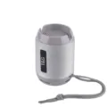 Portable wireless Bluetooth speaker with lanyard and phone stand design in stylish grey color. - Silver Gray