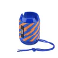 Portable T&G wireless Bluetooth speaker in blue and orange with strap for outdoor use. - Heather Blue