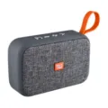 Tragbarer kabelloser Bluetooth-Lautsprecher mit T&G Logo, kompaktes Mini-Design mit Schlaufe - Grau