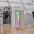 Portable Bluetooth speaker with colorful ambient light, wireless outdoor audio player for music. - Gray