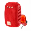 Tragbarer kabelloser Bluetooth-Lautsprecher fuer Radfahren im Freien mit Halterung - Rot