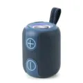 Enceinte bluetooth cylindrique portable avec lumières LED et sangle pour audio sans fil. - Bleu