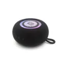 Tragbarer Stoff-Bluetooth-Lautsprecher mit RGB-Lichtring, kabelloser Mini-Subwoofer in Schwarz - Schwarz