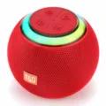 Portable Mini Spherical Bluetooth Speaker with RGB Colorful Lights and TWS Wireless Sound - Red