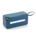 Tragbarer kleiner kabelloser Bluetooth-Lautsprecher mit RGB-Lichtern und Tragegurt. - Blau