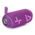 Altoparlante Bluetooth wireless portatile viola con trama in tessuto e comodo laccio vista - Viola