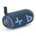 Tragbarer kabelloser Bluetooth-Lautsprecher mit sattem Bass, TWS und robustem Stoff-Design. - Blau