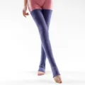 Purple knitted ribbed extra long leg warmers for women yoga and dance daily wear. - Purple