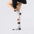 Fair Isle pattern yoga socks with anti-slip grip soles for pilates and dancing practice. - One Size / Blue Coffee Tortoise