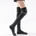 Grey over-the-knee toe socks, non-slip yoga athletic socks for women, warm winter daily wear. - One Size / Dark Hemp Gray