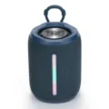 Tragbarer kabelloser Bluetooth-Lautsprecher mit RGB-Licht, Outdoor Musikbox mit Schlaufe. - Blau