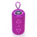 Altoparlante Bluetooth portatile cilindrico viola con cinturino e forte luce RGB. - Viola