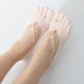 Damen Fünf-Zehen Sommer atmungsaktive Mesh flache unsichtbare Socken mit Kreuzbändern rosa - Einheitsgröße / Kreuzgurt-Stil / Rosa