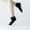 Dames antislip yogasokken met open rug en teenontwerp voor pilates, ademend zwart. - Eén maat / Open tenen diep marineblauw