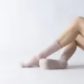 Pink pilates grip socks with anti-slip dots for yoga, fitness and home wear comfort. - One Size / Light Pink