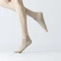 Damen offene Zehe rückenfreie Yoga Socken atmungsaktiv rutschfest Pilates Socken Fitness - Einheitsgröße / Offene Zehen Beige-Aprikose