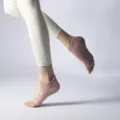 Non-slip yoga socks for women, breathable open arch five-toe pilates sports socks pink - One Size / Open Toe Lotus Pink