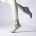 Grey non-slip five-toe yoga socks for women, perfect for pilates and barefoot training routines. - One Size / Open Toe Cloud Grey