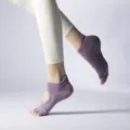 Purple five-toe anti-slip yoga socks for women, breathable pilates fitness sports wear. - One Size / Open Toe Wisteria Purple