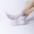 Dames effen kanten yogasokken zomer dun ademend antislip vloersokken lila comfortabel - Eén maat / Lichtpaars