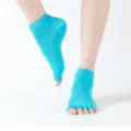 Chaussettes de yoga antidérapantes bleues pour femme, ouvertes aux orteils et sport. - Taille unique / Bleu ciel