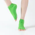 Chaussettes de yoga antidérapantes ouvertes pour femmes, respirantes pour pilates et danse. - Taille unique / Vert Herbe