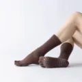 Brown five-toe grip yoga socks, non-slip pilates socks for women, comfortable activewear. - One Size / Dark Coffee