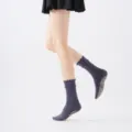 Dames sokken yoga ruffles donkerpaars antislip vloersokken halverwege kuit variant - Eén maat / Twilight Paars