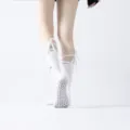 Witte grip-yogasokken met beenbandjes voor slipvrije pilates- en fitnesstrainingen - Eén maat / Wit