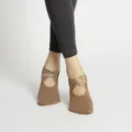 Calcetines de yoga antideslizantes mujer pilates fitness danza deporte tirantes cruzados - Talla única / Cacao