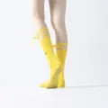 Yellow ribbon grip yoga socks, non-slip pilates socks for women fitness and dance practice. - One Size / Bright yellow