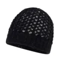 Black mesh hollow-out knitted beanie for women, breathable spring autumn texture hat. - One Size / Black
