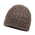 Bonnet en tricot ajouré marron pour femme, bonnet côtelé au crochet respirant printemps. - Taille unique / Marron