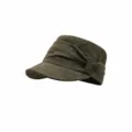 Casquette gavroche équestre plate plissée rétro pour femme, chapeau souple vert armée élégant. - Réglable / Vert Militaire
