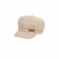 Women Beige Suede Newsboy Cap Octagonal Hat Vintage Painter Hat Winter Warm Hats - Adjustable / Beige