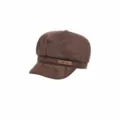 Brown suede newsboy hat for women, vintage autumn winter octagonal cap, stylish retro painter hat. - Adjustable / Coffee