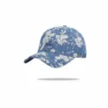 Blaue Batik-Jeans-Baseballkappe mit goldenen Sternen und Monden für Damen und Herren. - Verstellbar / Hellblau