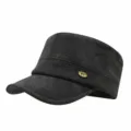 Korean style black flat top riding hat, vintage wool blend baker boy cap for autumn and winter. - 54-58cm / Black
