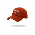 Caramel brown soft top baseball cap with embroidered Los Angeles lettering, casual fashion choice. - Adjustable / Soft Top Embroidered Baseball Cap (A-MW02876) / Caramel color