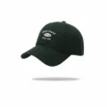 Casquette de Baseball Vintage Vert Foncé Brodée Lettres Coton Lavé Visière Courbée - Réglable / Vert Foncé
