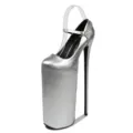 Silver metallic extreme platform high heels pole dancing sexy stiletto womens shoes size - Silver